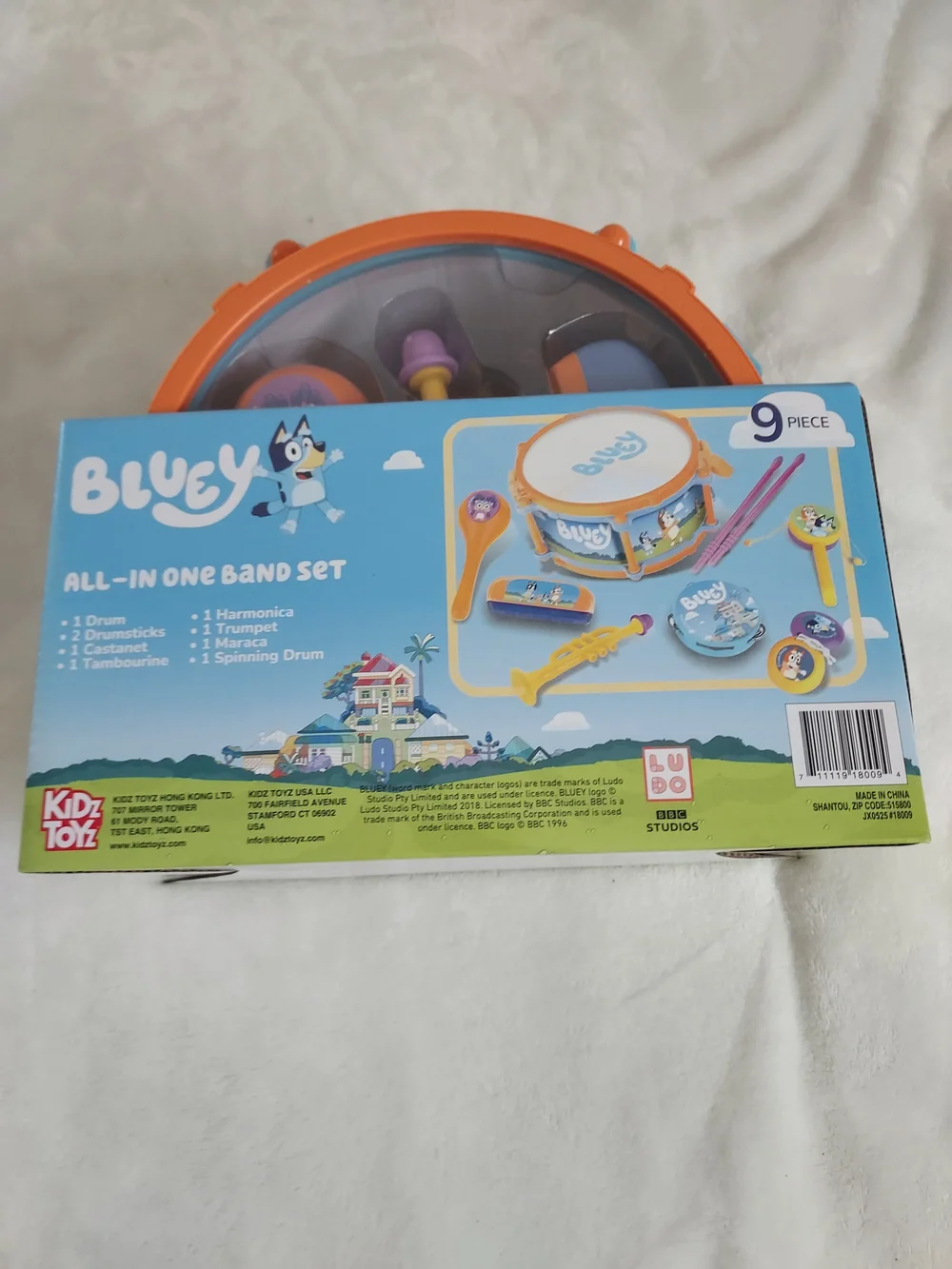 Bluey All-In-One Band Set Orange & Blue Kids Music Toy Interactive Creativity